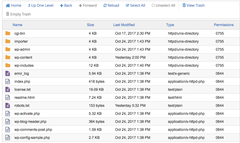 The WordPress filesystem